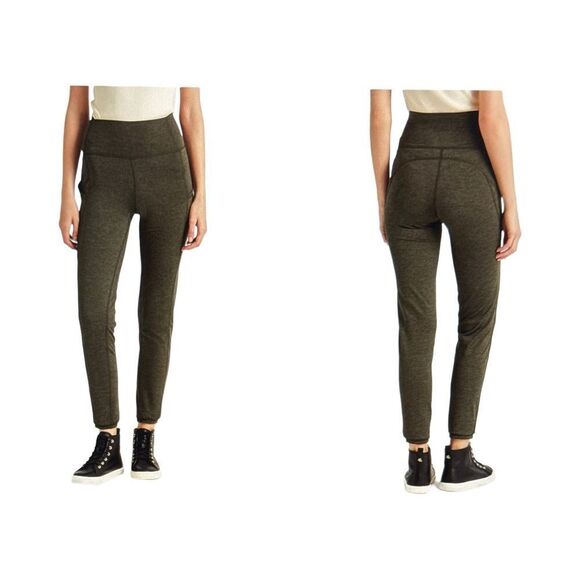 LAUREN RALPH LAUREN FLEECE LINED  LEGGING GREEN LODEN HEATHER - Picture 1 of 10